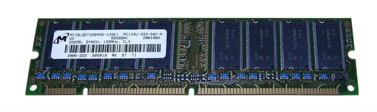 MT16LSDT3264AG-133E1 Micron 256MB PC133 133MHz non-ECC Unbuffered CL3 168-Pin DIMM Memory Module