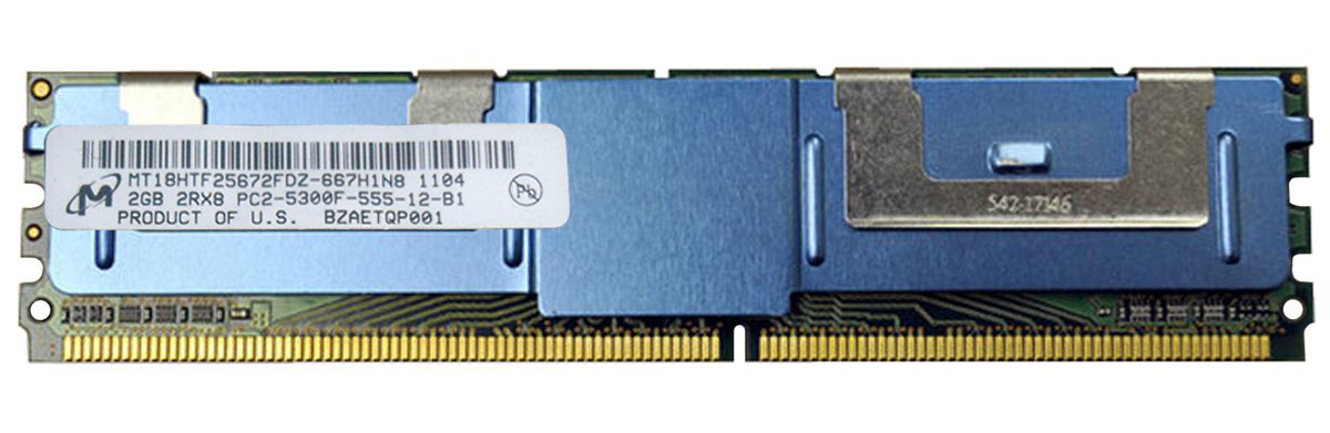 MT18HTF25672FDZ-667H1N8 Micron 2GB PC2-5300 DDR2-667MHz ECC Fully Buffered CL5 240-Pin DIMM Dual Rank Memory Module