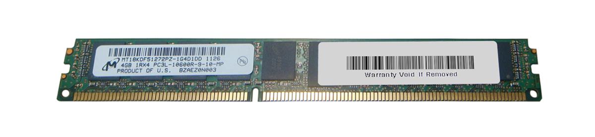 MT18KDF51272PZ-1G4D1DD Micron 4GB PC3-10600 DDR3-1333MHz ECC Registered CL9 240-Pin DIMM 1.35V Low Voltage Single Rank Very Low Profile (VLP) Memory Module