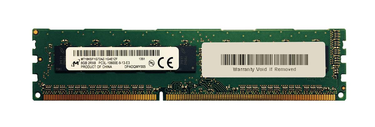 MT18KSF1G72AZ-1G4 Micron 8GB PC3-10600 DDR3-1333MHz ECC Unbuffered CL9 240-Pin DIMM 1.35V Low Voltage Dual Rank Memory Module