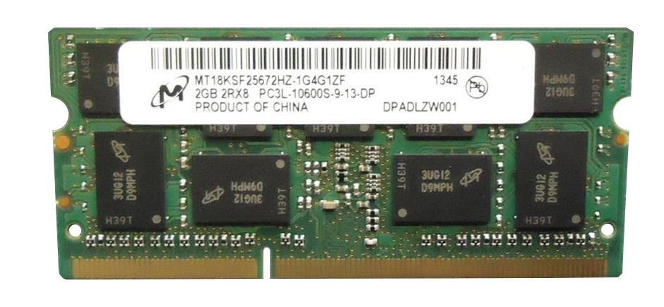 MT18KSF25672HZ-1G4G1 Micron 2GB PC3-10600 DDR3-1333MHz ECC Unbuffered CL9 204-Pin SoDimm 1.35V Low Voltage Dual Rank Memory Module