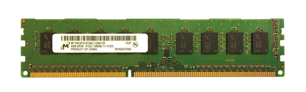 MT18KSF51272AZ-1G6 Micron 4GB PC3-12800 DDR3-1600MHz ECC Unbuffered CL11 240-Pin DIMM 1.35V Low Voltage Dual Rank Memory Module