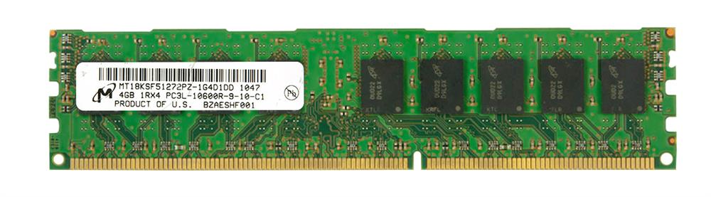 MT18KSF51272PZ-1G4D1 Micron 4GB PC3-10600 DDR3-1333MHz ECC Registered w/ Parity CL9 240-Pin DIMM 1.35V Low Voltage Single Rank Memory Module