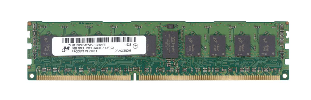 MT18KSF51272PZ-1G6K1 Micron 4GB PC3-12800 DDR3-1600MHz ECC Registered CL11 240-Pin DIMM 1.35V Low Voltage Single Rank Memory Module