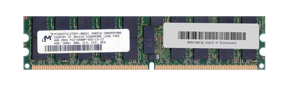 MT36HTF51272PY-80E Micron 4GB PC2-6400 DDR2-800MHz ECC Registered CL5 240-Pin DIMM Dual Rank Memory Module