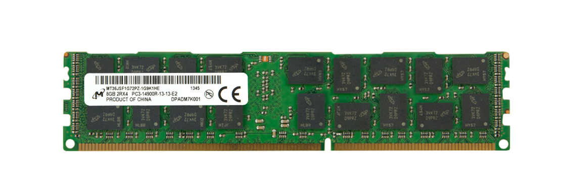 MT36JSF1G72PZ-1G9K1HE Micron 8GB PC3-14900 DDR3-1866MHz ECC Registered CL13 240-Pin DIMM Dual Rank Memory Module