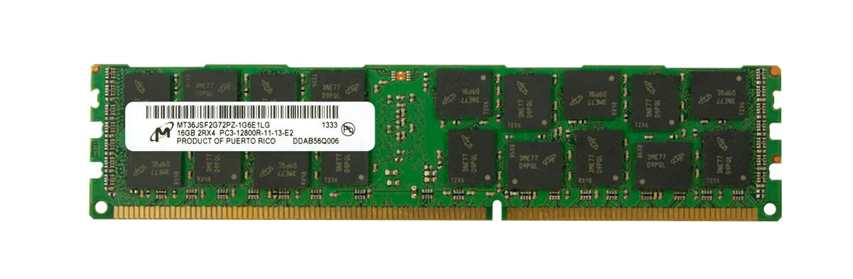 MT36JSF2G72PZ-1G6 Micron 16GB PC3-12800 DDR3-1600MHz ECC Registered CL11 240-Pin DIMM Dual Rank Memory Module