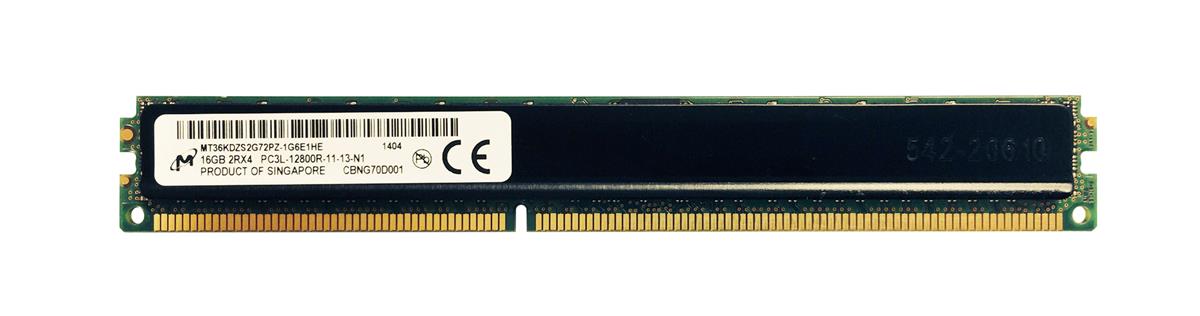 MT36KDZS2G72PZ-1G6E1HE Micron 16GB PC3-12800 DDR3-1600MHz ECC Registered CL11 240-Pin DIMM 1.35V Low Voltage Very Low Profile (VLP) Dual Rank Memory Module