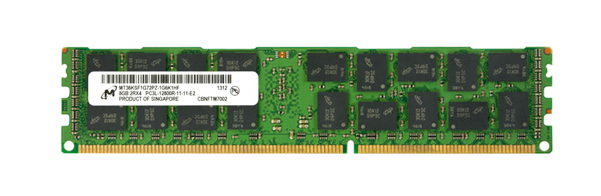 MT36KSF1G72PZ-1G6K1 Micron 8GB PC3-12800 DDR3-1600MHz ECC Registered CL11 240-Pin DIMM 1.35V Low Voltage Dual Rank Memory Module