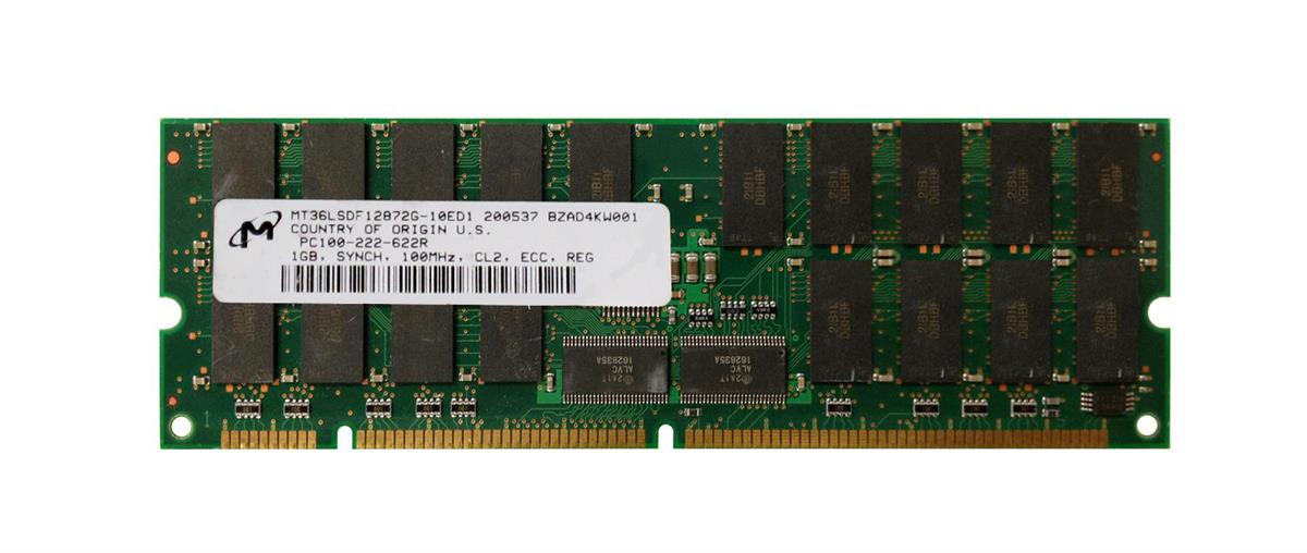 MT36LSDF12872G-10ED1 Micron 1GB PC100 100MHz ECC Registered 168-Pin DIMM Memory Module