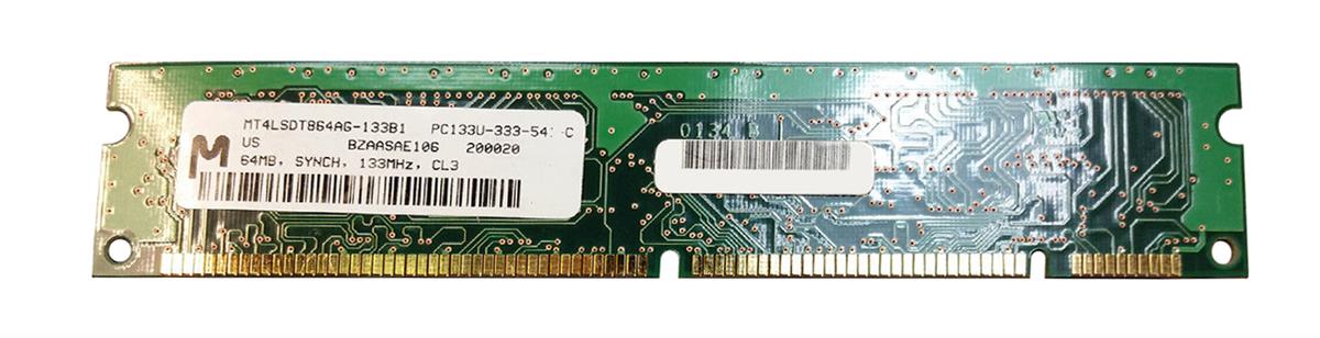 MT4LSDT864AG-133B1 Micron 64MB PC133 133MHz non-ECC Unbuffered CL3 168-Pin DIMM Memory Module
