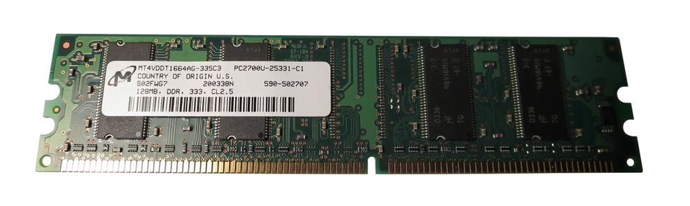 MT4VDDT1664AG-335C3 Micron 128MB PC2700 DDR-333MHz non-ECC Unbuffered CL2.5 184-Pin DIMM 2.5V Memory Module