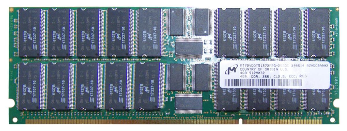 MT72VDDT51272M2G-265D1 Micron 4GB PC2100 DDR-266MHz Registered ECC CL2.5 184-Pin DIMM 2.5V Memory Module