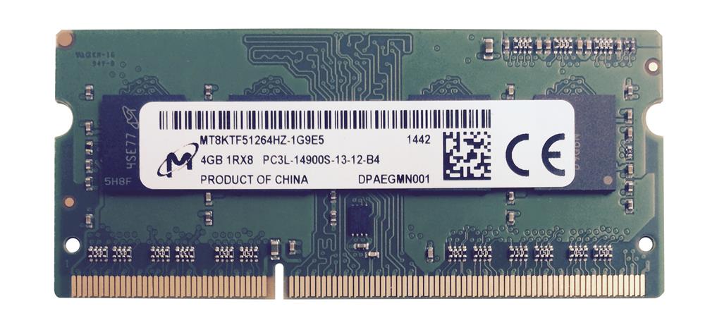 MT8KTF51264HZ-1G9E5 Micron 4GB PC3-14900 DDR3-1866MHz non-ECC Unbuffered CL13 SoDimm 1.35V Low Voltage Single Rank Memory Module