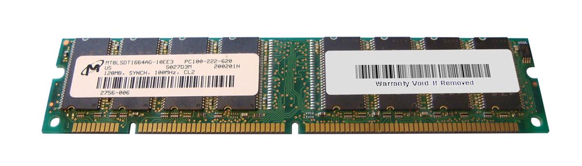 MT8LSDT1664AG-10E Micron 128MB PC100 100MHz non-ECC Unbuffered CL2 168-Pin DIMM Memory Module