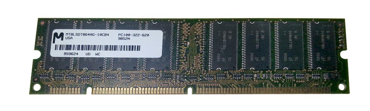MT8LSDT864AG-10CB4 Micron 64MB PC100 100MHz non-ECC Unbuffered CL2 168-Pin DIMM Memory Module