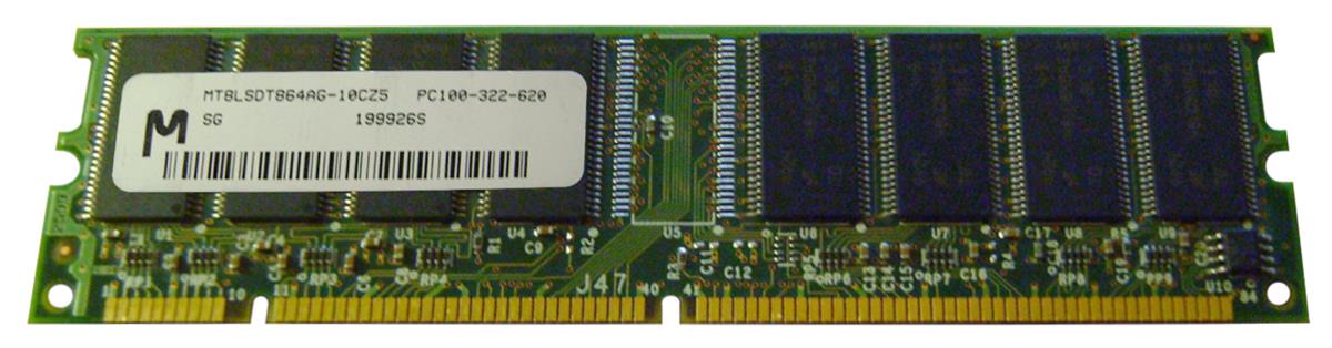 MT8LSDT864AG-10CZ5 Micron 64MB PC100 100MHz non-ECC Unbuffered CL2 168-Pin DIMM Memory Module