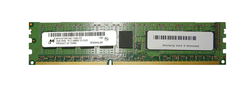 MT9JSF25672AZ-1G9 Micron 2GB PC3-14900 DDR3-1866MHz ECC Unbuffered CL13 240-Pin DIMM Single Rank Memory Module