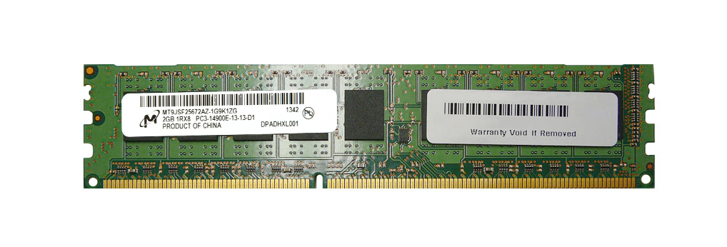 MT9JSF25672AZ-1G9K1ZG Micron 2GB PC3-14900 DDR3-1866MHz ECC Unbuffered CL13 240-Pin DIMM Single Rank Memory Module