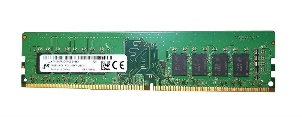 MTA16ATF2G64AZ-2G6 Micron 16GB PC4-21300 DDR4-2666MHz non-ECC Unbuffered CL19 288-Pin DIMM 1.2V Dual Rank Memory Module