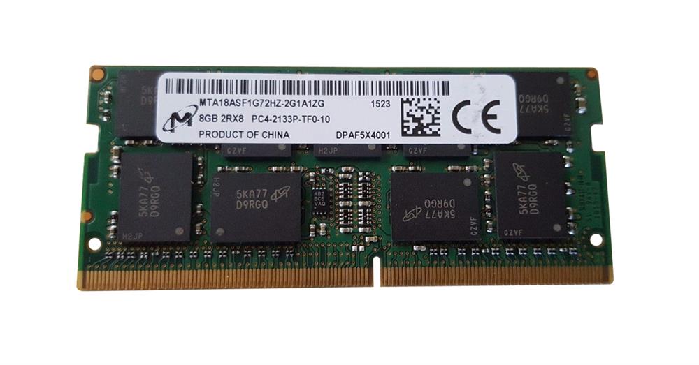 MTA18ASF1G72HZ-2G1A1ZG Micron 8GB PC4-17000 DDR4-2133MHz ECC Unbuffered CL15 260-Pin SoDimm 1.2V Dual Rank Memory Module