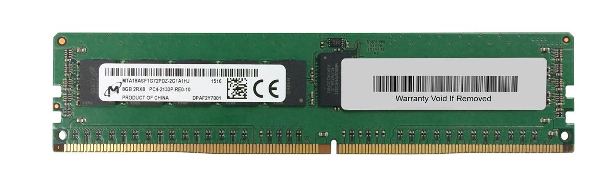 MTA18ASF1G72PDZ-2G1 Micron 8GB PC4-17000 DDR4-2133MHz Registered ECC CL15 288-Pin DIMM 1.2V Dual Rank Memory Module