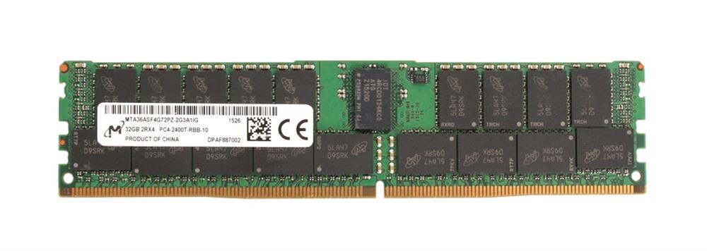 MTA36ASF4G72PZ-2G3A1 Micron 32GB PC4-19200 DDR4-2400MHz Registered ECC CL17 288-Pin DIMM 1.2V Dual Rank Memory Module