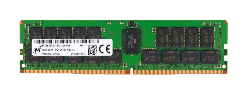 MTA36ASF4G72PZ-2G6E1 Micron 32GB PC4-21300 DDR4-2666MHz Registered ECC CL19 288-Pin DIMM 1.2V Dual Rank Memory Module