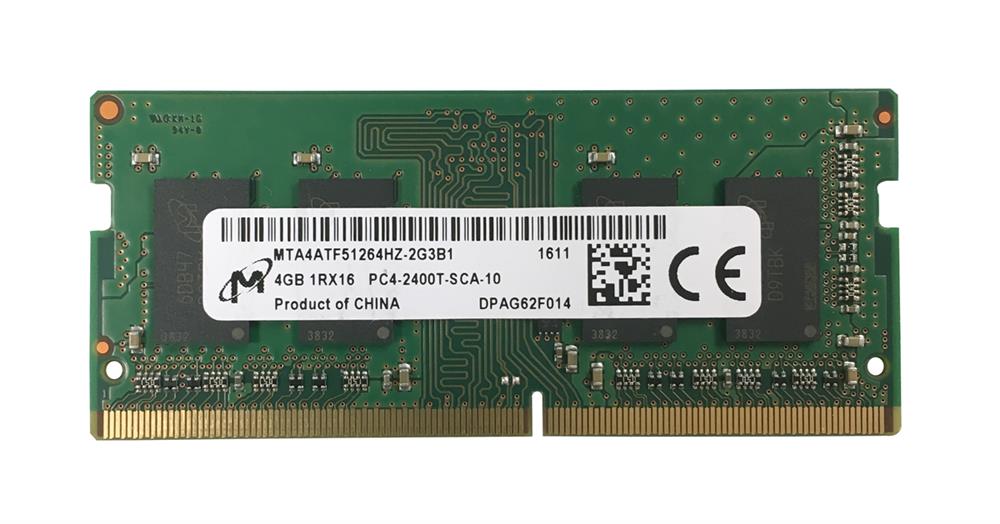 MTA4ATF51264HZ-2G3 Micron 4GB PC4-19200 DDR4-2400MHz non-ECC Unbuffered CL17 260-Pin SoDimm 1.2V Single Rank Memory Module