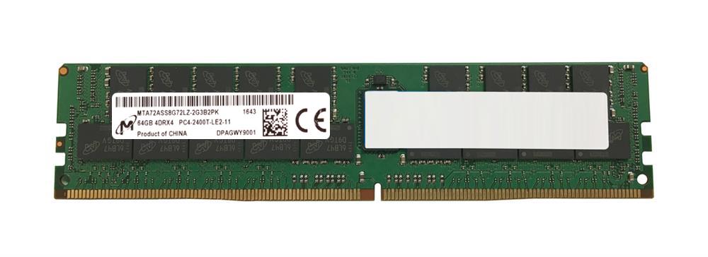 MTA72ASS8G72LZ-2G3B2PK Micron 64GB PC4-19200 DDR4-2400MHz Registered ECC CL17 288-Pin Load Reduced DIMM 1.2V Quad Rank Memory Module
