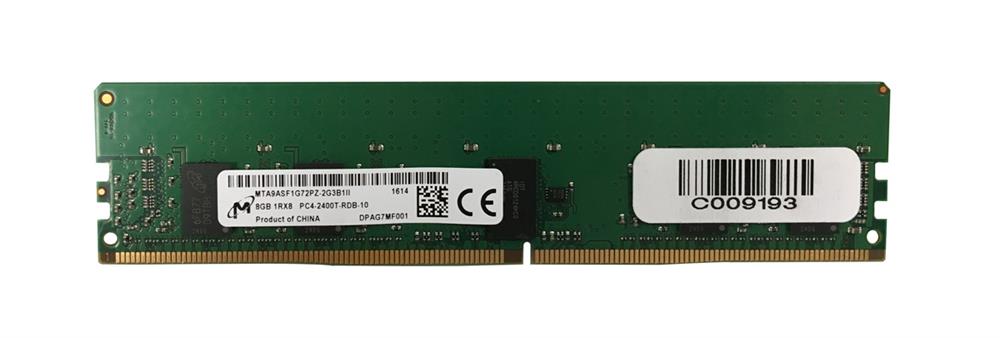 MTA9ASF1G72PZ-2G3 Micron 8GB PC4-19200 DDR4-2400MHz Registered ECC CL17 288-Pin DIMM 1.2V Single Rank Memory Module