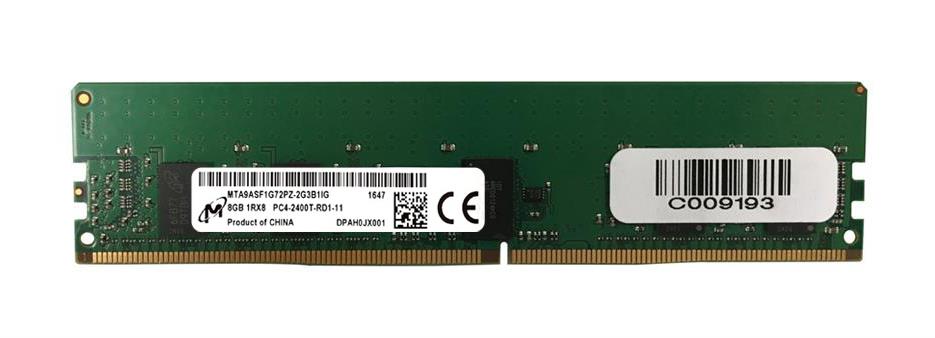 MTA9ASF1G72PZ-2G3B1 Micron 8GB PC4-19200 DDR4-2400MHz Registered ECC CL17 288-Pin DIMM 1.2V Single Rank Memory Module