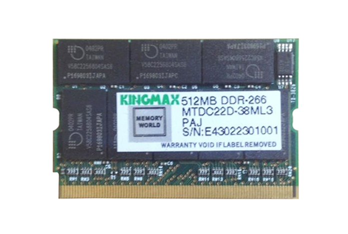 MTDB62D-38ML3 KingMax 256MB PC2100 DDR-266MHz non-ECC Unbuffered CL2.5 172-Pin Micro-DIMM Memory Module