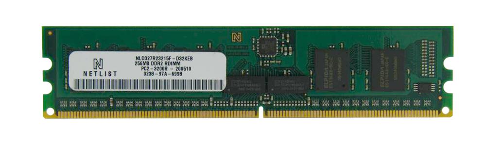 NLD327R23215F-D32KEB NetList 256MB PC2-3200 DDR2-400MHz ECC Registered CL3 240-Pin DIMM Single Rank Memory Module