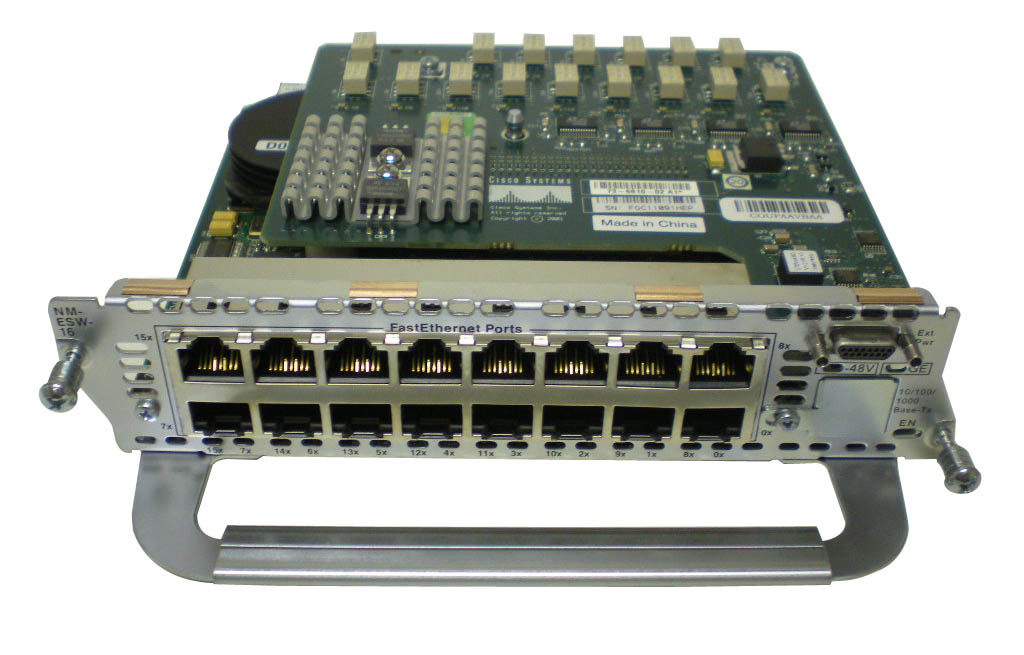 NM-16ESW-PWR-1GIG= Cisco 16-Ports RJ-45 10BaseT/100BaseTX 100Mbps Autosensing Ports Ethernet Switch (Refurbished)