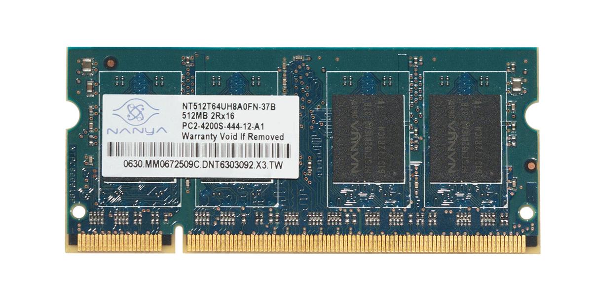 NT512T64UH8A0FN-37B Nanya 512MB PC2-4200 DDR2-533MHz non-ECC Unbuffered CL4 200-Pin SoDimm Memory Module