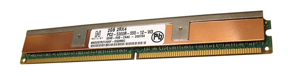 NVD257R21206F-D53MSC NetList 2GB PC2-5300 DDR2-667MHz ECC Registered CL5 240-Pin DIMM Very Low Profile (VLP) Dual Rank Memory Module