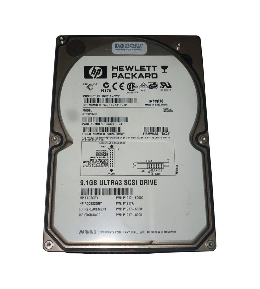 P1217-69001 HP 9.1GB 7200RPM Ultra-160 SCSI 80-Pin LVD Hot Swap 3.5-inch Internal Hard Drive