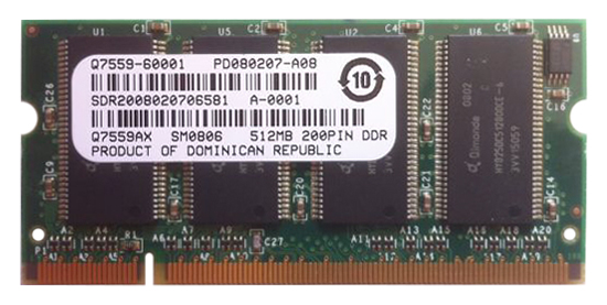 Q7559-60001 HP 512MB DDR-167MHz Non-ECC Unbuffered 200-Pin SoDimm Memory Module for LaserJet CM6030/CM6030f/CM6040f Series Printers