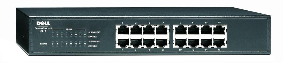 RF047 Dell Powerconnect 2216 16-Ports 10/100Base-T Manageable Layer 2 Rack-mountable 1U Fast Ethernet Switch (Refurbished)