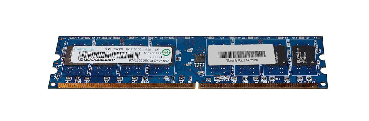 RML1320EG38D7W-667 Ramaxel 1GB PC2-5300 DDR2-667MHz non-ECC Unbuffered CL5 240-Pin DIMM Dual Rank Memory Module