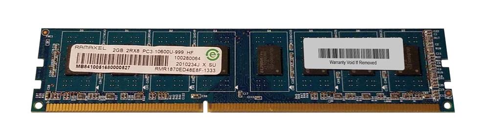 RMR1870ED48E8F-1333 Ramaxel 2GB PC3-10600 DDR3-1333MHz non-ECC Unbuffered CL9 240-Pin DIMM Dual Rank Memory Module