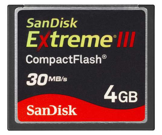 SDCFX3-004G-A31 SanDisk Extreme III 4GB CompactFlash (CF) Memory Card