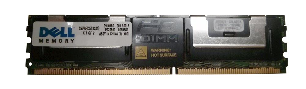 SNP9F035CK2/8G Dell 8GB Kit (2 X 4GB) PC2-5300 DDR2-667MHz ECC Fully Buffered CL5 240-Pin DIMM Dual Rank Memory