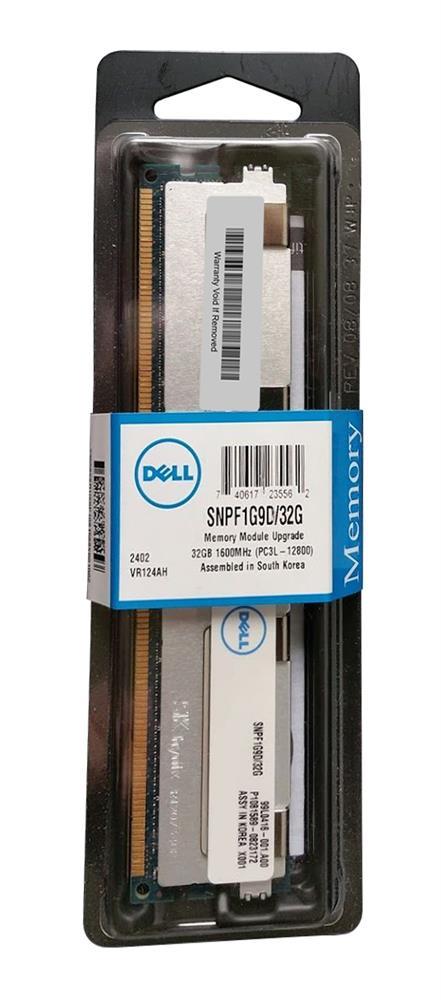 SNPF1G9D Dell 32GB PC3-12800 DDR3-1600MHz ECC Registered CL11 240-Pin Load Reduced DIMM 1.35V Low Voltage Quad Rank Memory Module
