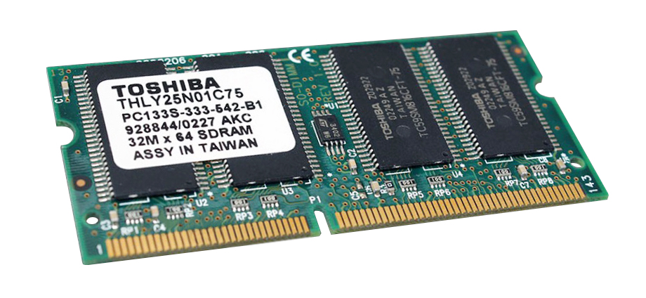 THLY25N01C75 Toshiba 256MB PC133 133MHz non-ECC Unbuffered CL3 144-Pin SoDimm Memory Module
