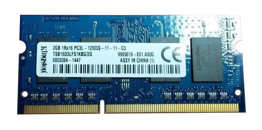 TSB16D3LFS1KBG/2G Kingston 2GB PC3-12800 DDR3-1600MHz non-ECC Unbuffered CL11 204-Pin SoDimm 1.35V Low Voltage Single Rank Memory Module