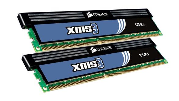 TW3X4G1333C9A-A1 Corsair XMS3 4GB Kit (2 x 2GB) PC3-10600 DDR3-1333MHz non-ECC Unbuffered CL9 (9-9-9-24) 240-Pin DIMM Memory