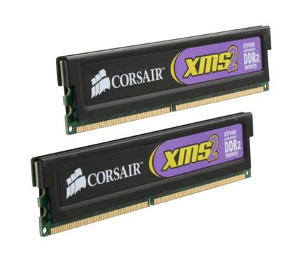 TWIN2X4096-8500C5 Corsair XMS 4GB (2 X 2GB) PC2-8500 DDR2-1066MHz non-ECC Unbuffered CL5 (5-5-5-15) 240-Pin DIMM Memory