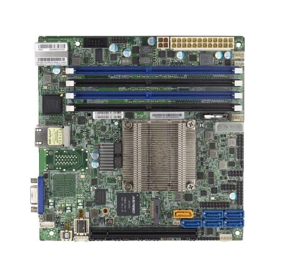 X10SDV4CTLN2FO SuperMicro X10SDV-4C-TLN2F Socket LGA FCBGA1667 System On Chipset Intel Xeon D-1521 Processors Support DDR4 4x DIMM 6x SATA3 6.0Gb/s Mini-ITX Server Motherboard (Refurbished)